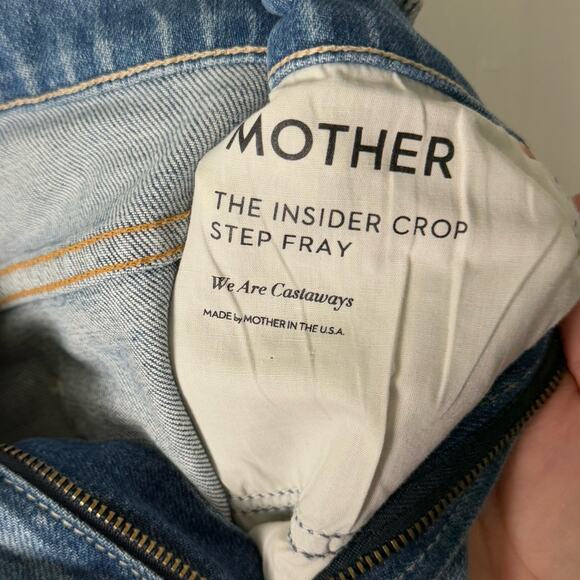 Mother The Insider Crop Step Fray Jeans in We Are Castaways 26 - Picture 10 of 11